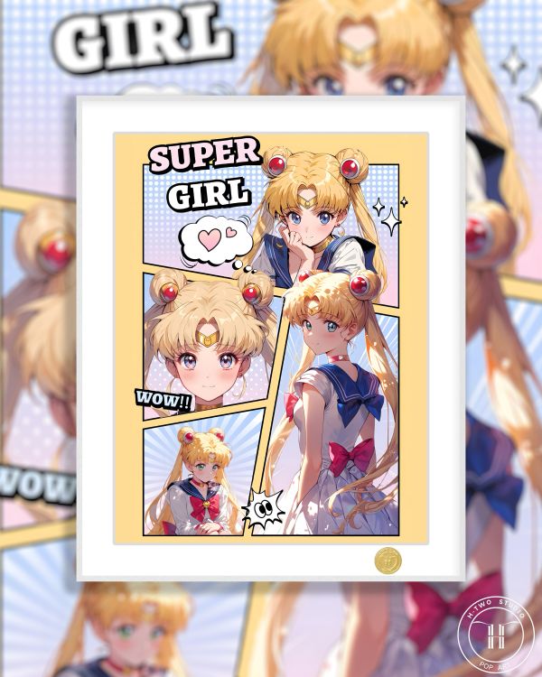 H2工作室 《水兵月》美少女戰士月野兔水手月亮裝飾畫 