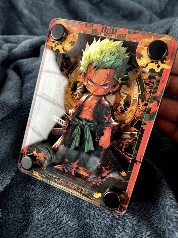 萌萌匠 Onepiece海賊王羅羅諾亞·佐羅小索隆立體亞克力磚擺臺 