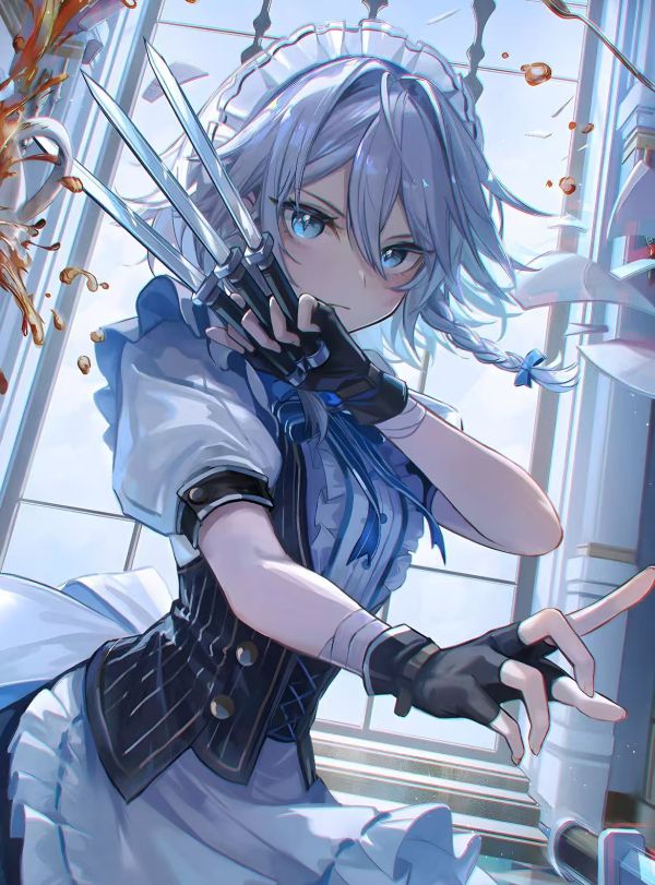 H2工作室 《十六夜咲夜》東方project裝飾畫 