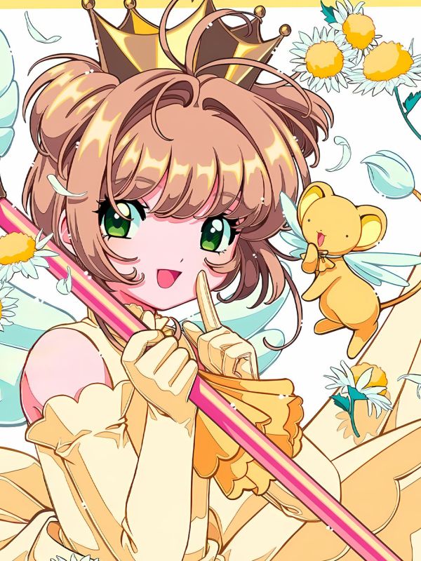 星空《橙色小櫻》木之本櫻百變小櫻庫洛牌裝飾畫 