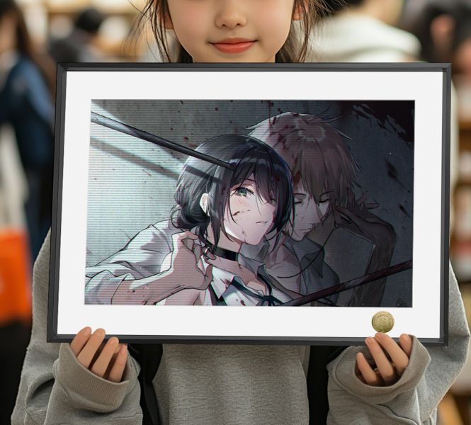 皇呱《跟我一起逃跑吧》電鋸人蕾塞電次裝飾畫 