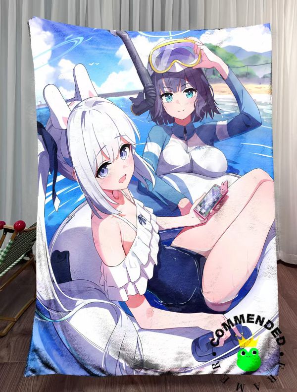 皇呱 《兔子小隊》蔚藍檔案夏日海邊月雪宮子、空井咲裝飾畫 