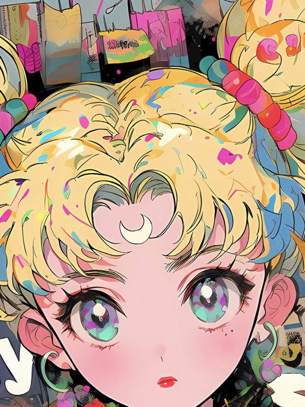 星空《塗鴉美少女》美少女戰士水兵月Sailor Moon裝飾畫 