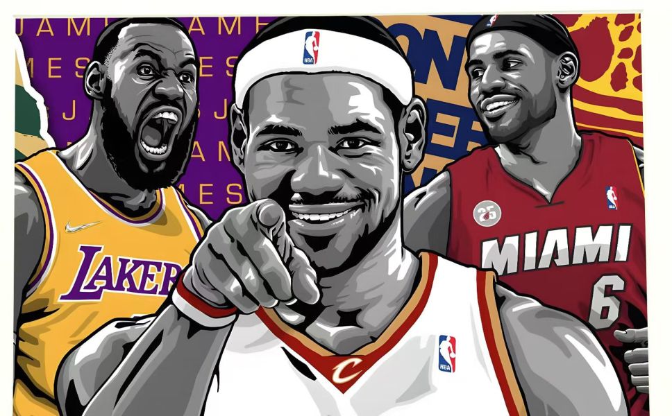 H2 《勒布朗詹姆斯》NBA湖人騎士熱火詹姆斯老詹裝飾畫 