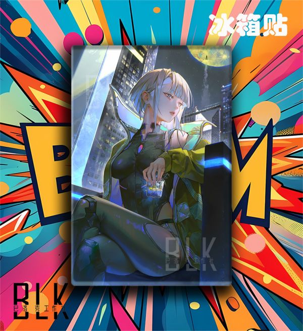 巴洛克《月下露西》賽博朋克邊緣行者Lucy裝飾畫 