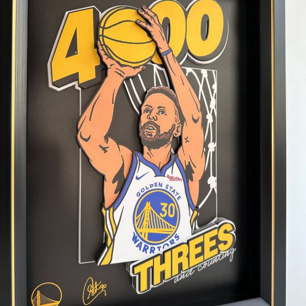 凹凸PANDA 庫裏CURRY 4000記三分里程碑紀念紙藝立體裝飾畫 