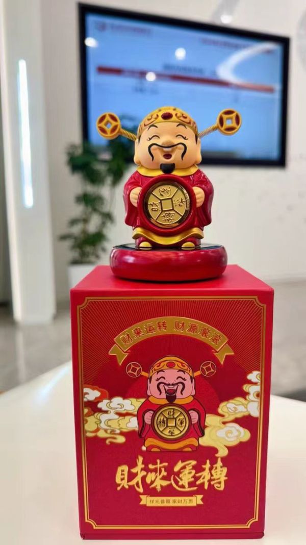 財來運轉 太陽能車載擺件 新年春節禮品 