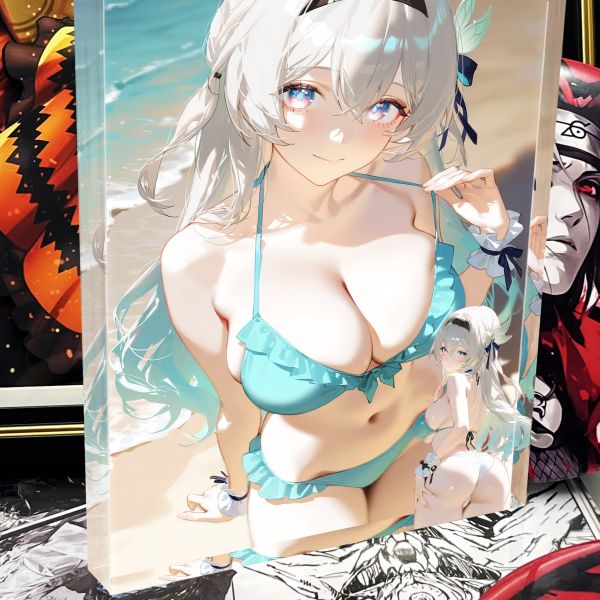 阿喵畫社 海風吹吹 流螢雙層收藏透明磚 