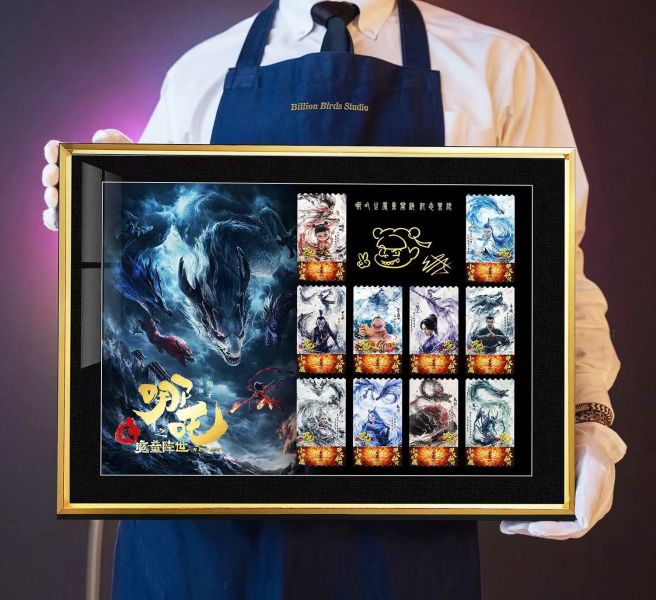 千鳥社 《哪吒票根 票房登頂紀念》哪吒之魔童鬧海敖丙敖光太乙真人申公豹裝飾畫 