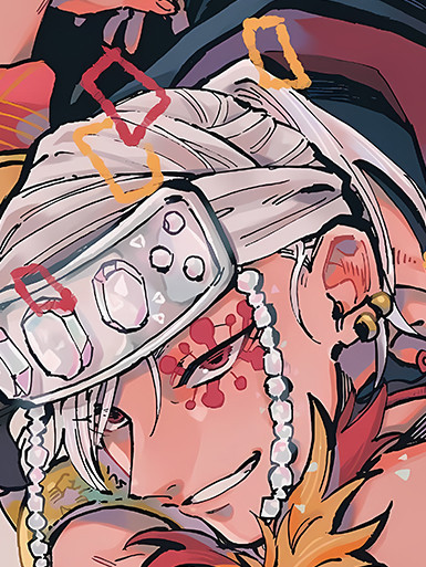 巴洛克《音柱炎柱》鬼滅之刃無限城篇裝飾畫冰箱貼 