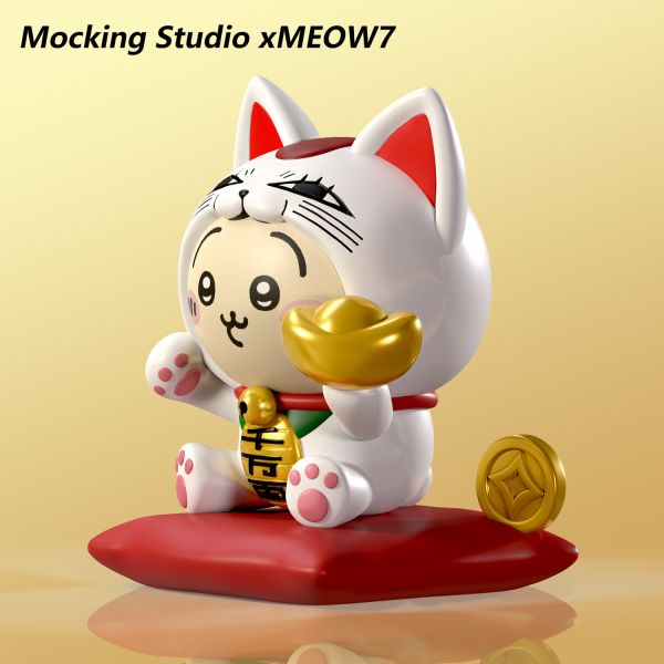 MOCKING×MEOW7 烏薩奇×高速婆婆 招財貓擺件 