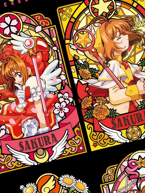 星空工作室 《小櫻彩窗》百變小櫻魔卡少女木之本櫻庫洛牌裝飾畫 