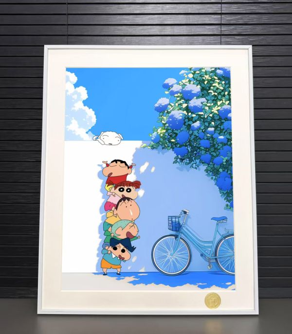 H2工作室 《夏日春日部》蠟筆小新野原新之助風間阿呆妮妮正男裝飾畫 