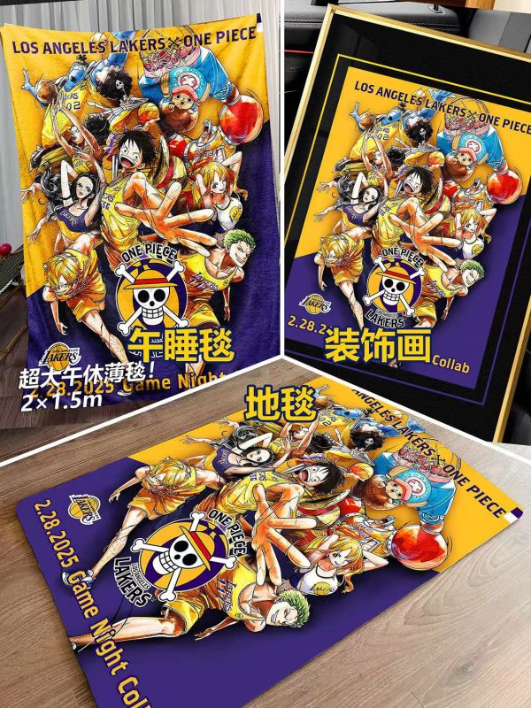 千鳥社《草帽團湖人隊聯動 合影》海賊王魯夫索隆午睡毯地毯裝飾畫 