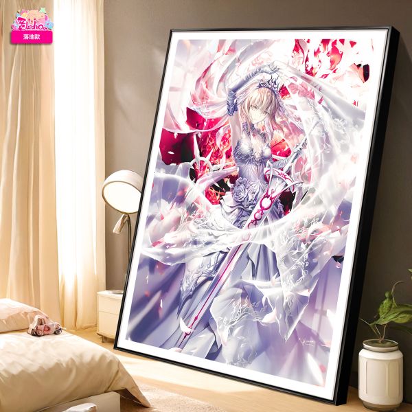 阿喵畫社 婚紗吾王saber高清裝飾畫 