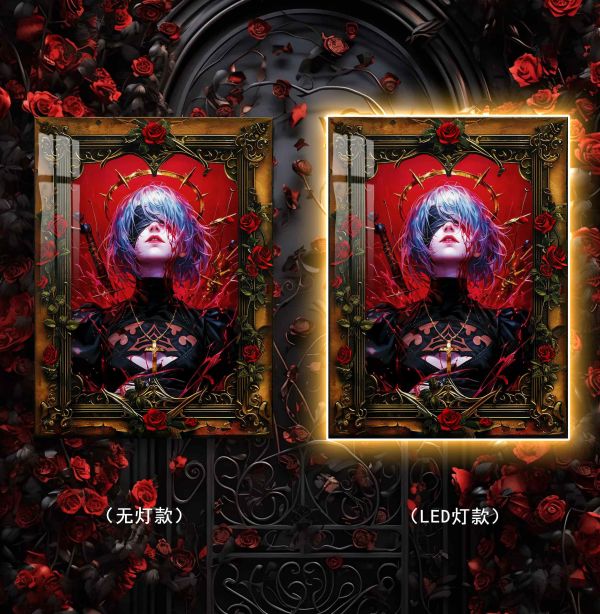 阿喵畫社 破敗薔薇罪血皇冠2b燈帶畫 