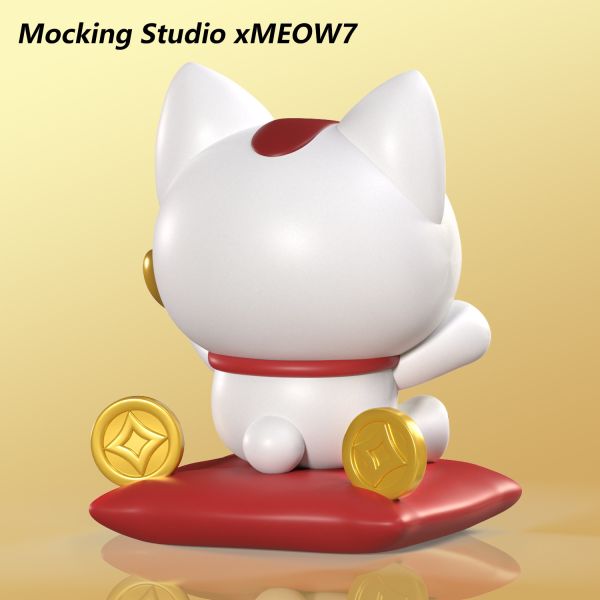 MOCKING×MEOW7 烏薩奇×高速婆婆 招財貓擺件 