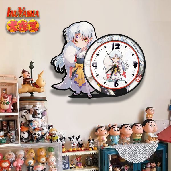 阿喵畫社 萌系殺生丸橫款靜音異形時鐘 