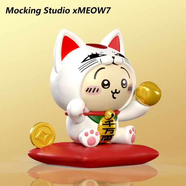 MOCKING×MEOW7 烏薩奇×高速婆婆 招財貓擺件 