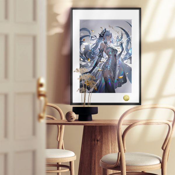 皇呱 《雲鶴申鶴》冰肌玉骨同人周邊裝飾畫 