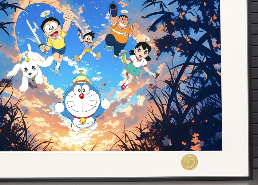 H2工作室《哆啦A夢》大雄小叮噹靜香胖虎小夫扁扁裝飾畫 