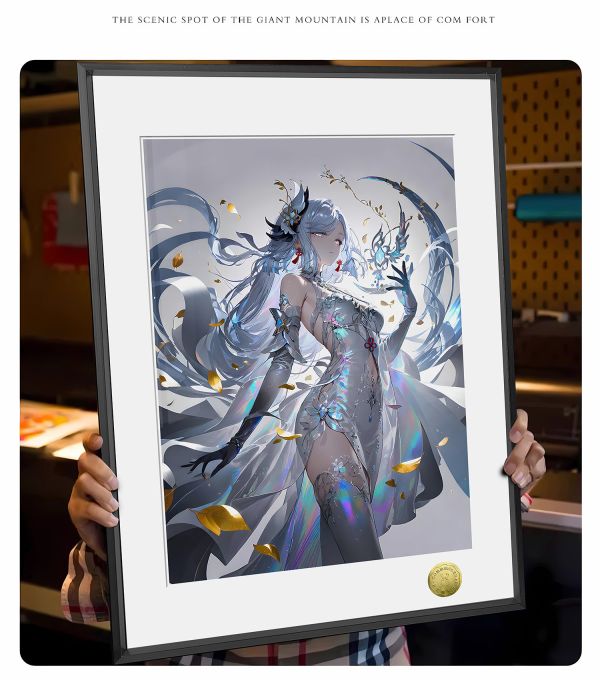 皇呱 《雲鶴申鶴》冰肌玉骨同人周邊裝飾畫 