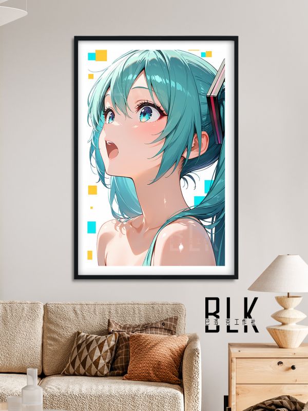 巴洛克 可愛初音未來歌姬miku公主殿下裝飾畫 