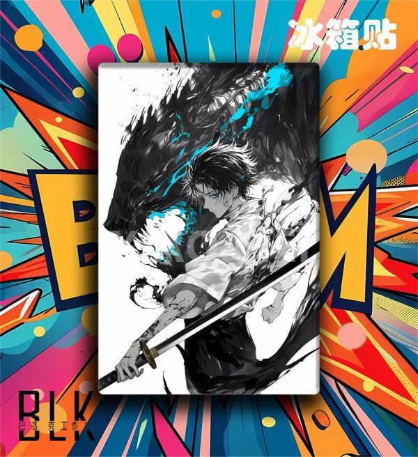 巴洛克 水墨風乙骨憂太咒術回戰咒術師裝飾畫/冰箱貼 