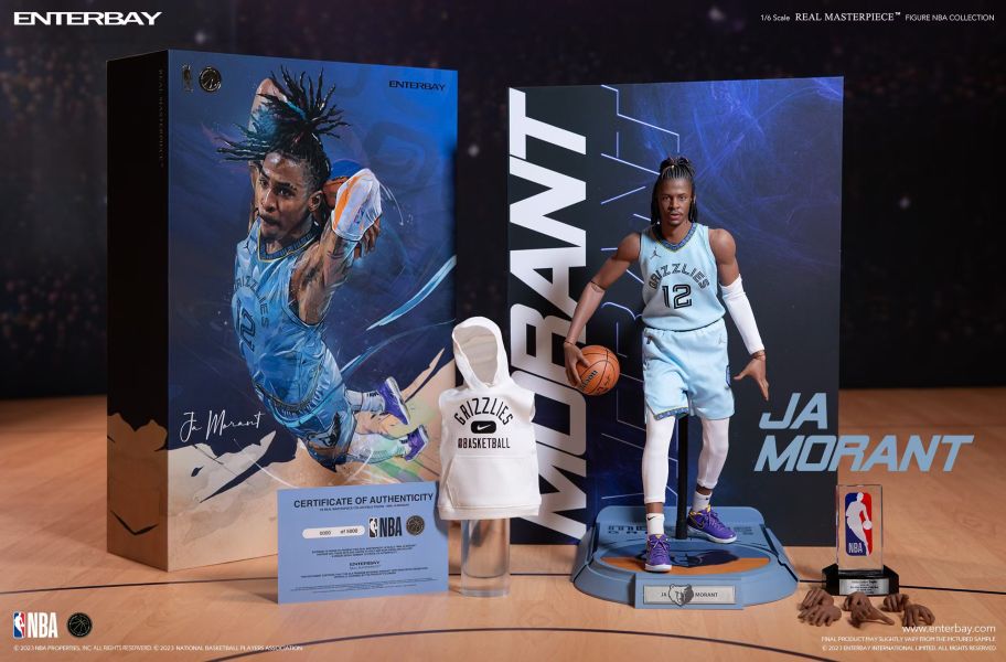 正版授權 Enterbay Real Masterpiece NBA系列 賈·莫蘭特 蠟像級人偶 