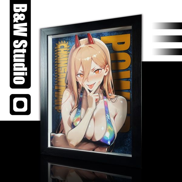 黑白畫映B&W Studio Chainsaw Man 帕瓦 泳裝半身立體裝飾畫 