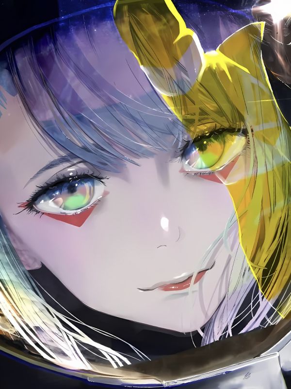 星空《賽博露西》Lucy賽博朋克邊緣行者裝飾畫 