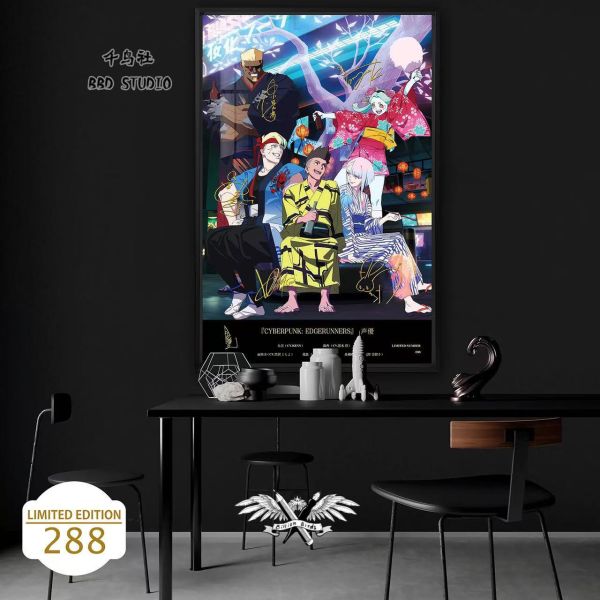 千鳥社《賽博朋克 第二彈》賽博朋克邊緣行者露西大衛麗貝卡櫻花季簽名裝飾畫 
