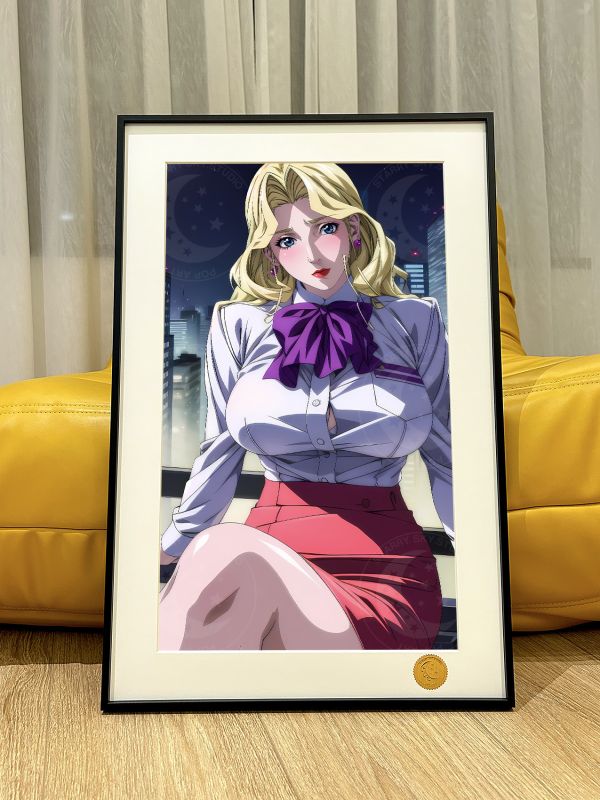 星空《金髮OL》內衣辦公室lingeries office裝飾畫 