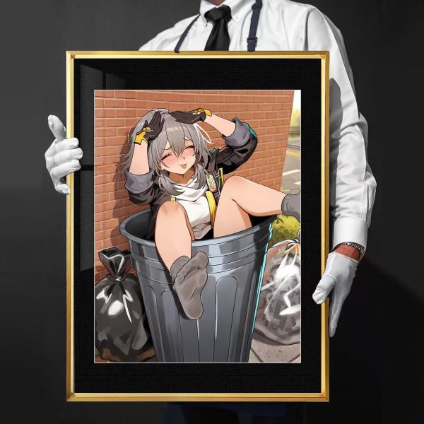 千鳥社 崩壞星穹鐵道星Stelle垃圾桶之王午睡毯地毯裝飾畫 