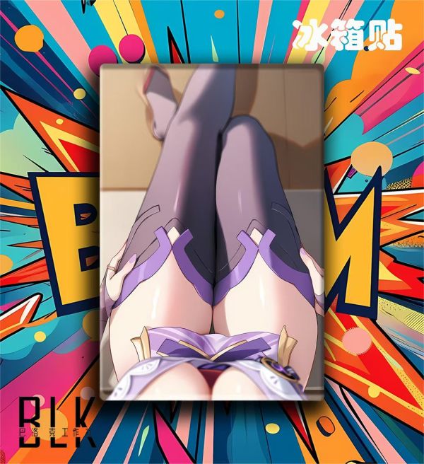 巴洛克 俯拍雷電將軍巴爾澤布原神影鳴神裝飾畫/冰箱貼 