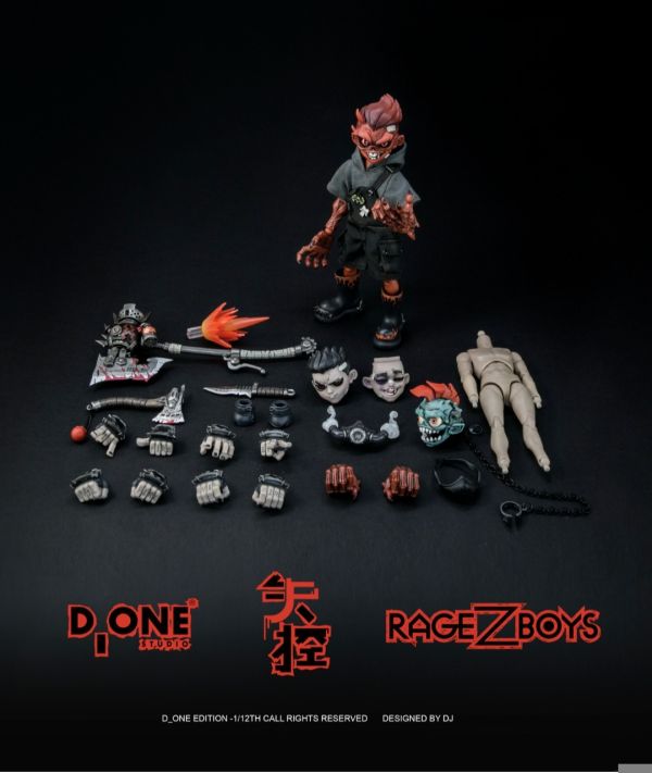 正版授權 D_ONESTUDIO RAGE-ZBOYS系列-牙仔 1/12可動人偶 失控版 