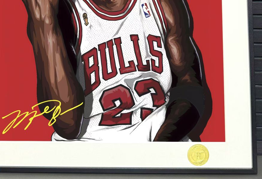 H2工作室 《邁克爾喬丹》喬幫主NBA公牛隊籃球之神裝飾畫 