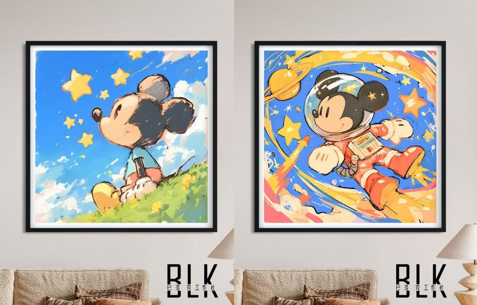 巴洛克 百變米奇米老鼠唐老鴨動漫藝術裝飾畫/亞克力冰箱貼 