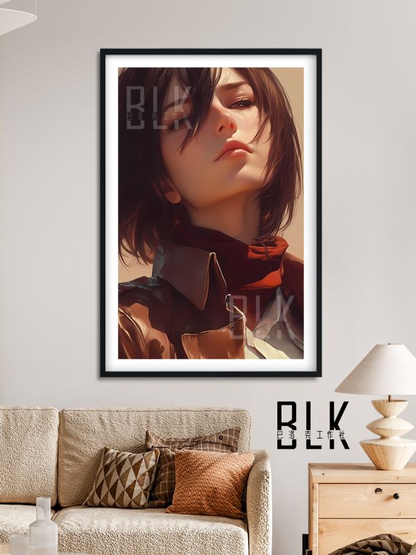 巴洛克《三笠》進擊的巨人Mikasa裝飾畫冰箱貼 