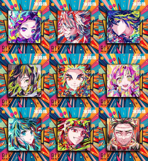 巴洛克 炫彩九柱系列鬼滅之刃無限城篇裝飾畫/冰箱貼 