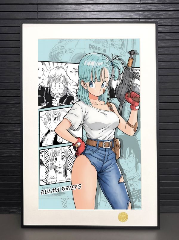 H2工作室 《布瑪》龍珠布爾瑪Bulma鳥山明裝飾畫 