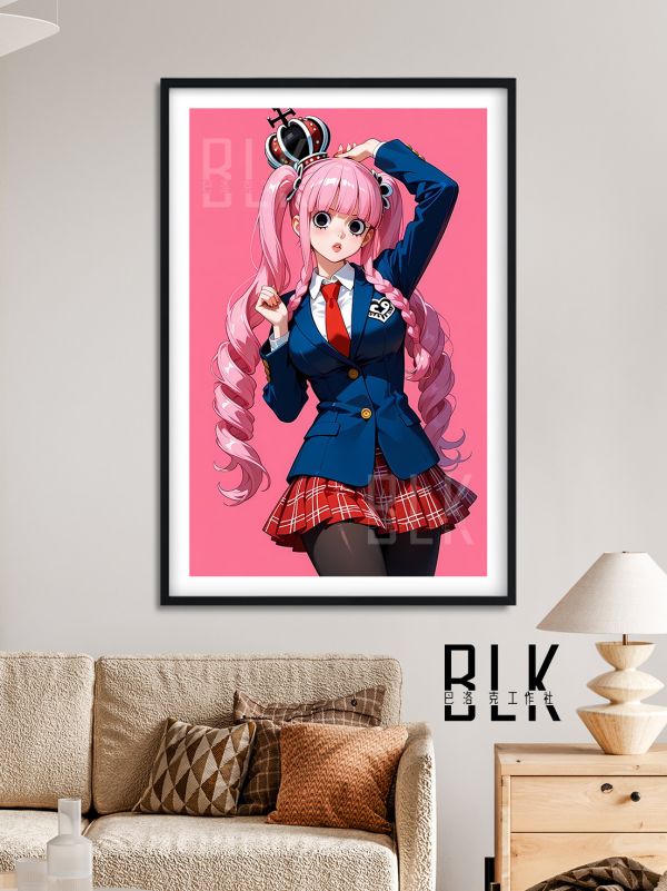 巴洛克《校服佩羅娜》幽靈公主海賊王裝飾畫冰箱貼 