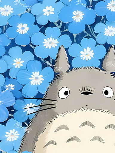 巴洛克《花園龍貓》草壁皋月鄰居託託羅宮崎駿裝飾畫 