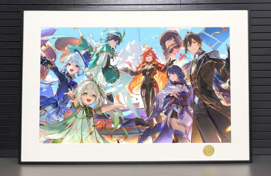 H2工作室 《六神》原神雷電將軍溫迪芙寧娜鍾離納西妲瑪薇卡裝飾畫 