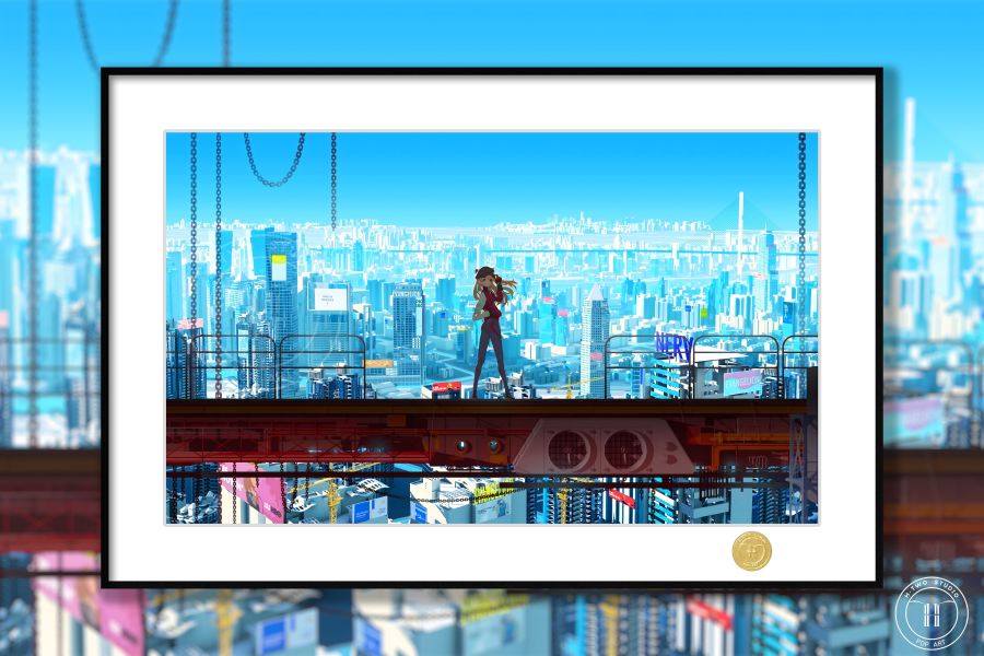 H2工作室 《鳥瞰EVA》新世紀福音戰士明日香裝飾畫 