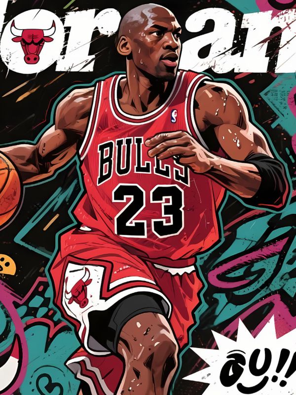 星空《塗鴉喬丹》邁克爾·喬丹Michael Jordan公牛NBA裝飾畫 