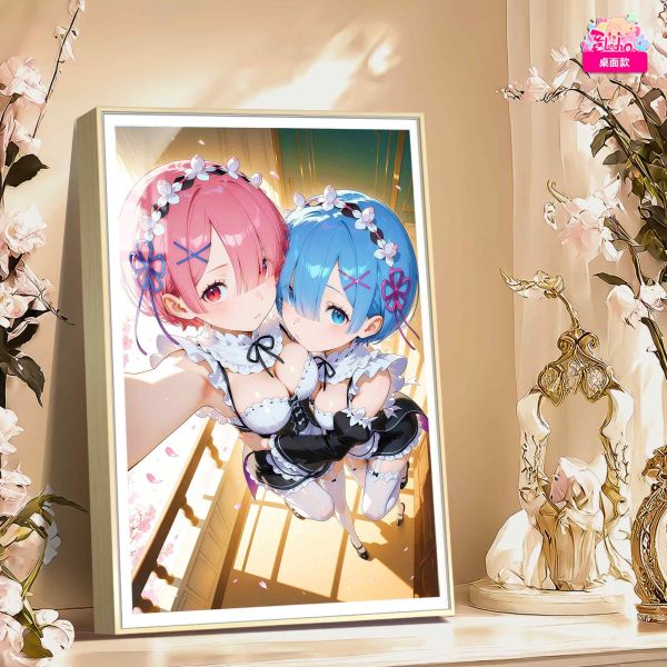 阿喵畫社 迎辰蕾姆拉姆裝飾畫 