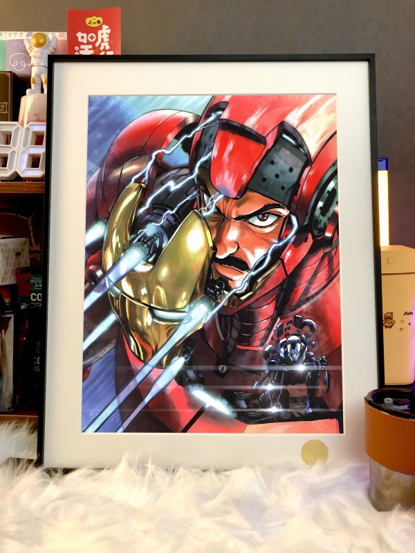 星空 《託尼斯塔克》鋼鐵俠漫威動漫二次元裝飾畫 