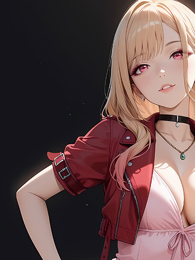 巴洛克《粉衣喜多川》海夢更衣人偶墜入愛河裝飾畫冰箱貼 