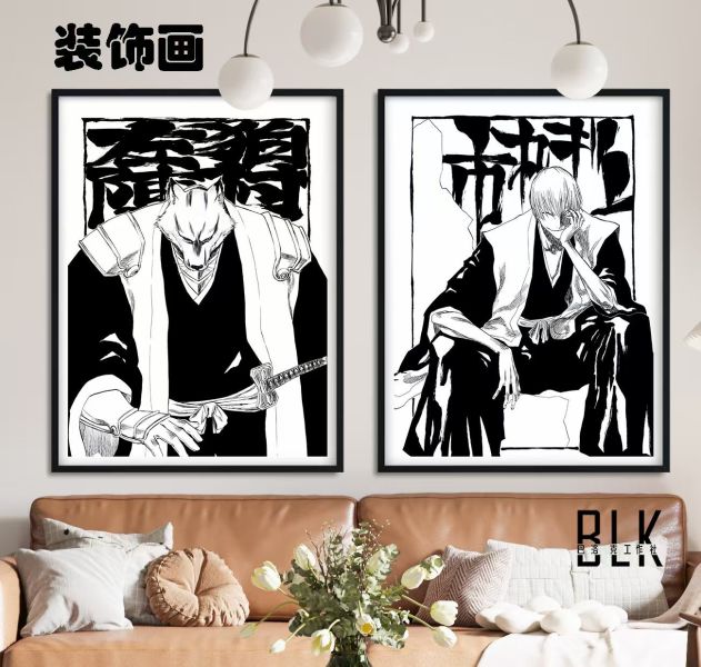 巴洛克 死神護廷十三隊市丸銀/狛村左陣裝飾畫/冰箱貼 